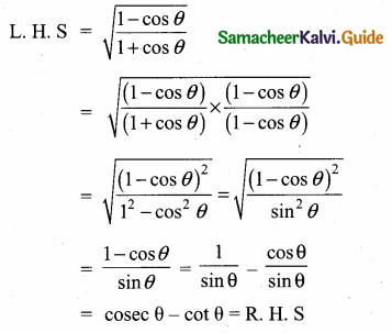 Samacheer Kalvi 10th Maths Guide Chapter 6 Trigonometry Additional Questions 23