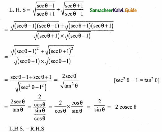 Samacheer Kalvi 10th Maths Guide Chapter 6 Trigonometry Additional Questions 34