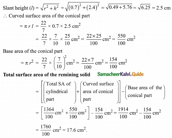 Samacheer Kalvi 10th Maths Guide Chapter 7 Mensuration Additional Questions LAQ 3.2