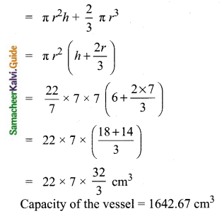 Samacheer Kalvi 10th Maths Guide Chapter 7 Mensuration Ex 7.3 Q1.1