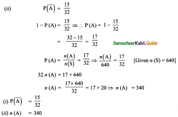 Samacheer Kalvi 10th Maths Guide Chapter 8 Statistics and Probability Ex 8.3 Q3.1