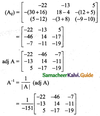 Samacheer Kalvi 11th Business Maths Guide Chapter 1 Matrices and Determinants Ex 1.3 Q4.1