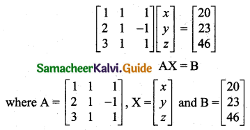 Samacheer Kalvi 11th Business Maths Guide Chapter 1 Matrices and Determinants Ex 1.3 Q5