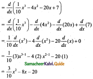 Samacheer Kalvi 11th Business Maths Guide Chapter 6 Applications of Differentiation Ex 6.1 Q1.2