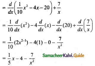 Samacheer Kalvi 11th Business Maths Guide Chapter 6 Applications of Differentiation Ex 6.1 Q1.3
