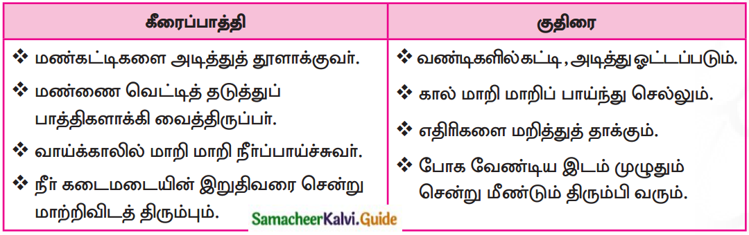 Samacheer Kalvi 7th Tamil Guide Chapter 6.2 கீரைப்பாத்தியும் குதிரையும் 1