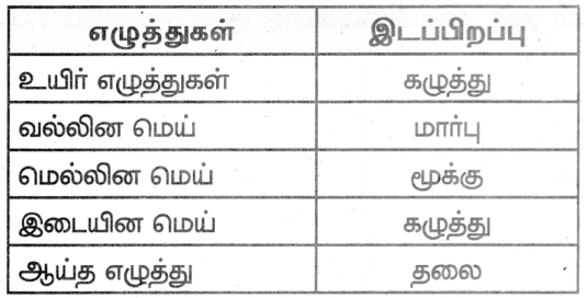 Samacheer Kalvi 8th Tamil Guide Chapter 1.5 ஏழுத்துகளின் பிறப்பு 8