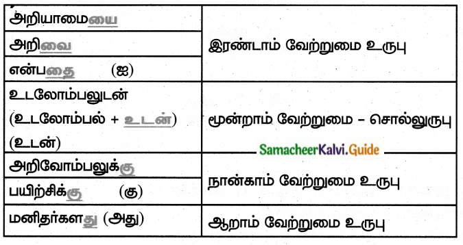 Samacheer Kalvi 8th Tamil Guide Chapter 4.5 வேற்றுமை 7