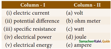 Samacheer Kalvi 10th Science Guide Chapter 4 Electricity 1