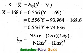 Samacheer Kalvi 11th Business Maths Guide Chapter 9 Correlation and Regression Analysis Ex 9.2 Q2.3