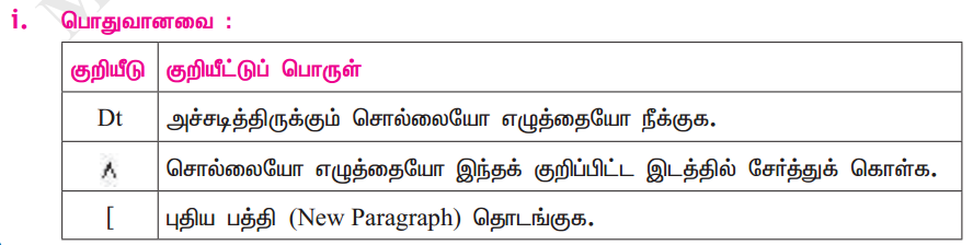 Samacheer Kalvi 11th Tamil Guide Chapter 8.6 மெய்ப்புத் திருத்தக் குறியீடுகள் - 2