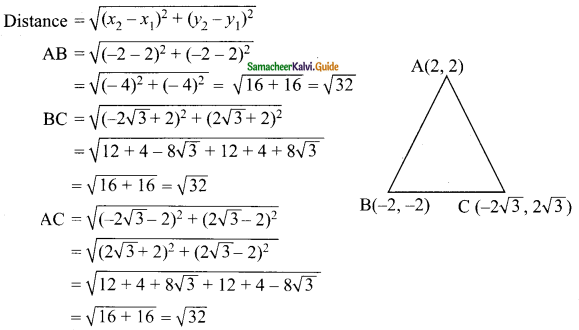 Samacheer Kalvi 9th Maths Guide Chapter 5 Coordinate Geometry Ex 5.2 9