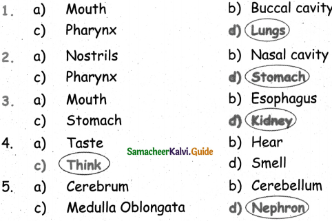 Samacheer Kalvi 5th Science Guide Term 1 Chapter 1 Organ System 1