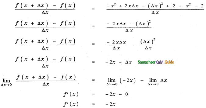 Samacheer Kalvi 11th Maths Guide Chapter 10 Differentiability and Methods of Differentiation Ex 10.1 3
