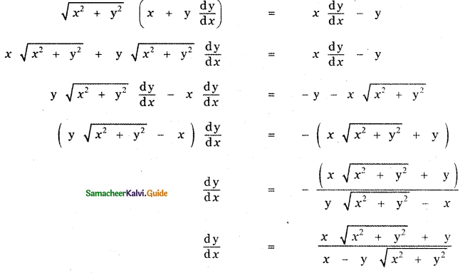 Samacheer Kalvi 11th Maths Guide Chapter 10 Differentiability and Methods of Differentiation Ex 10.4 10