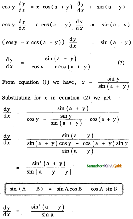Samacheer Kalvi 11th Maths Guide Chapter 10 Differentiability and Methods of Differentiation Ex 10.4 39