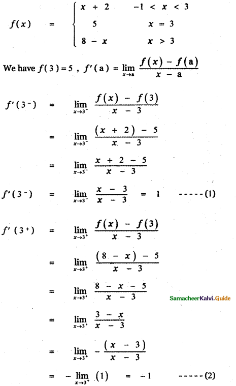 Samacheer Kalvi 11th Maths Guide Chapter 10 Differentiability and Methods of Differentiation Ex 10.5 31