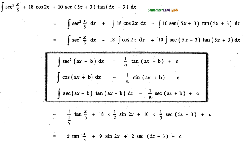 Samacheer Kalvi 11th Maths Guide Chapter 11 Integral Calculus Ex 11.3 4