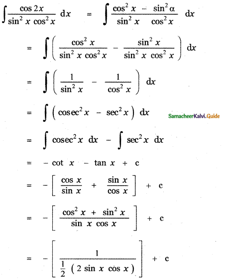 Samacheer Kalvi 11th Maths Guide Chapter 11 Integral Calculus Ex 11.5 12