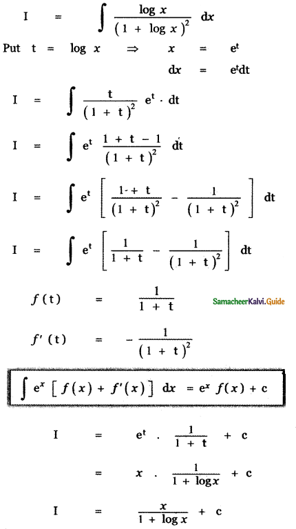 Samacheer Kalvi 11th Maths Guide Chapter 11 Integral Calculus Ex 11.9 9