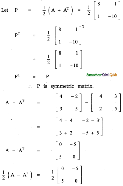 Samacheer Kalvi 11th Maths Guide Chapter 7 Matrices and Determinants Ex 7.1 46