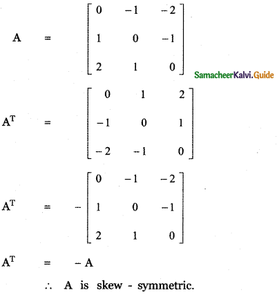 Samacheer Kalvi 11th Maths Guide Chapter 7 Matrices and Determinants Ex 7.1 63