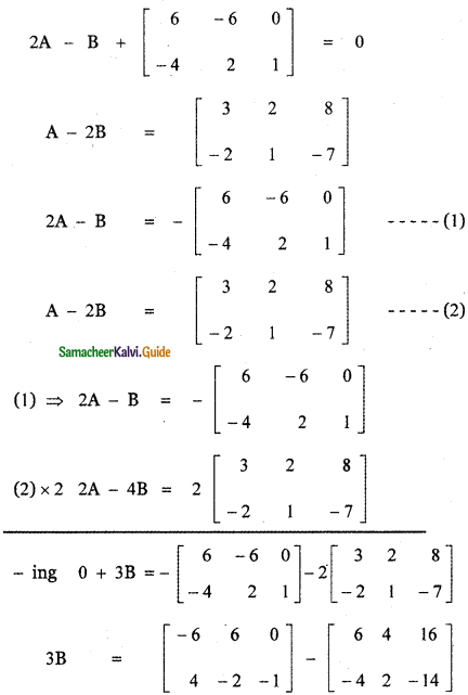 Samacheer Kalvi 11th Maths Guide Chapter 7 Matrices and Determinants Ex 7.1 9