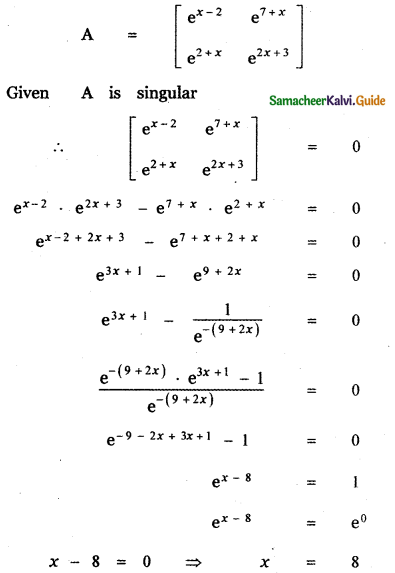 Samacheer Kalvi 11th Maths Guide Chapter 7 Matrices and Determinants Ex 7.5 22