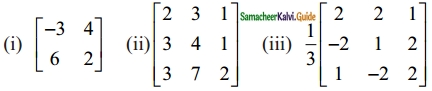 Samacheer Kalvi 12th Maths Guide Chapter 1 Applications of Matrices and Determinants Ex 1.1 1
