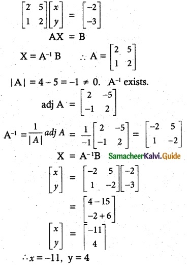 Samacheer Kalvi 12th Maths Guide Chapter 1 Applications of Matrices and Determinants Ex 1.3 1