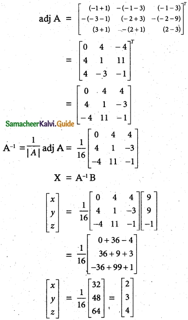 Samacheer Kalvi 12th Maths Guide Chapter 1 Applications of Matrices and Determinants Ex 1.3 4