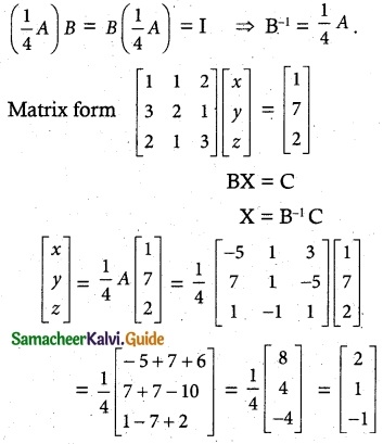 Samacheer Kalvi 12th Maths Guide Chapter 1 Applications of Matrices and Determinants Ex 1.3 9