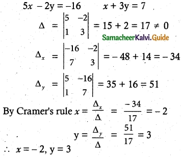 Samacheer Kalvi 12th Maths Guide Chapter 1 Applications of Matrices and Determinants Ex 1.4 1