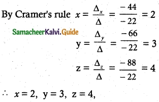 Samacheer Kalvi 12th Maths Guide Chapter 1 Applications of Matrices and Determinants Ex 1.4 3