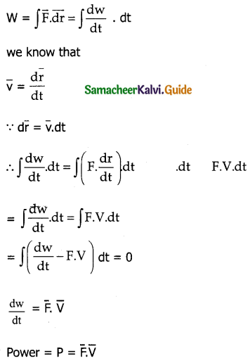 Samacheer Kalvi 11th Physics Guide Chapter 4 Work, Energy and Power 11