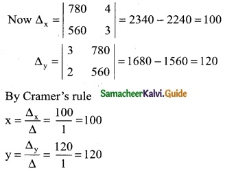 Samacheer Kalvi 12th Business Maths Guide Chapter 1 Applications of Matrices and Determinants Ex 1.2 9