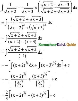 Samacheer Kalvi 12th Business Maths Guide Chapter 2 Integral Calculus I Miscellaneous Problems 1