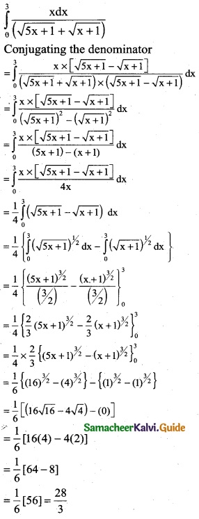 Samacheer Kalvi 12th Business Maths Guide Chapter 2 Integral Calculus I Miscellaneous Problems 12