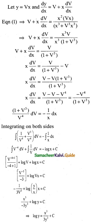 Samacheer Kalvi 12th Business Maths Guide Chapter 4 Differential Equations Miscellaneous Problems 11