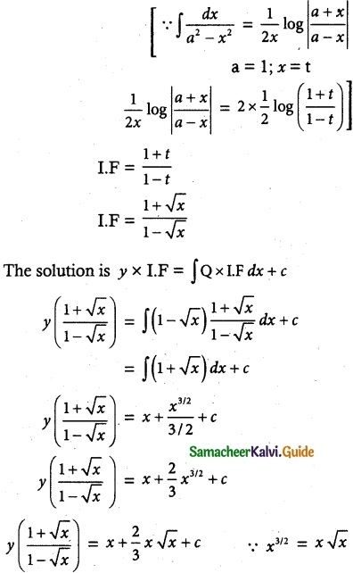 Samacheer Kalvi 12th Maths Guide Chapter 10 Ordinary Differential Equations Ex 10.7 12