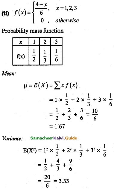 Samacheer Kalvi 12th Maths Guide Chapter 11 Probability Distributions Ex 11.4 4