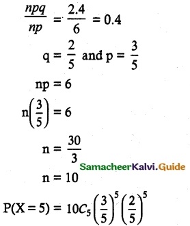 Samacheer Kalvi 12th Maths Guide Chapter 11 Probability Distributions Ex 11.6 12