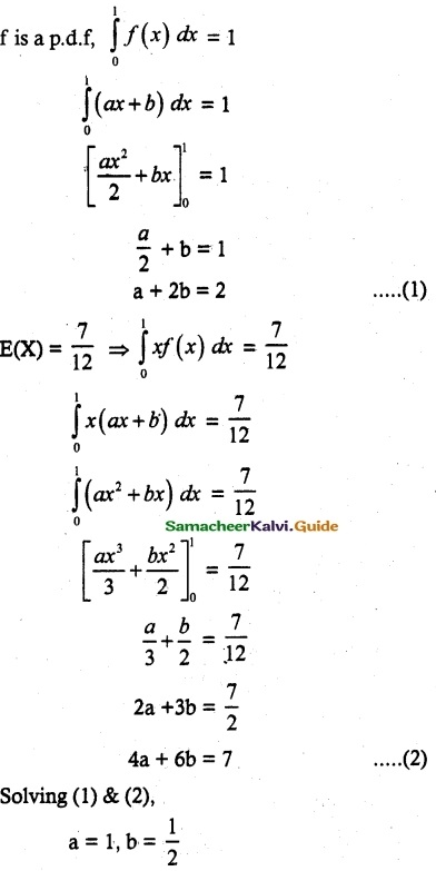 Samacheer Kalvi 12th Maths Guide Chapter 11 Probability Distributions Ex 11.6 14