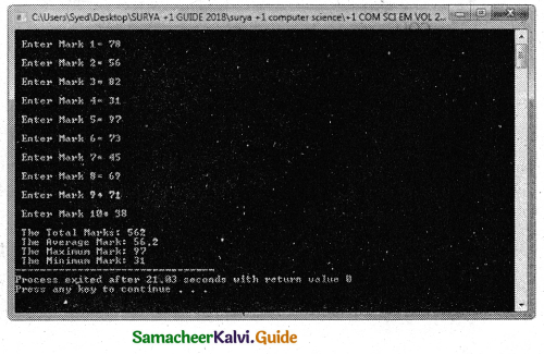 Samacheer Kalvi 11th Computer Science Guide Chapter 12 Arrays and Structures 9