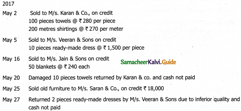 Samacheer Kalvi 11th Accountancy Guide Chapter 6 Subsidiary Books – I 26