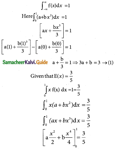 Samacheer Kalvi 12th Business Maths Guide Chapter 6 Random Variable and Mathematical Expectation Miscellaneous Problems 6