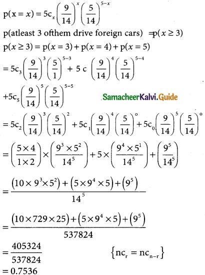 Samacheer Kalvi 12th Business Maths Guide Chapter 7 Probability Distributions Ex 7.1 14