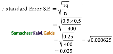 Samacheer Kalvi 12th Business Maths Guide Chapter 8 Sampling Techniques and Statistical Inference Ex 8.1 3